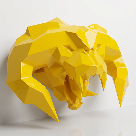 Sculpture Tête Balrog Facettée - Sculpture Origami