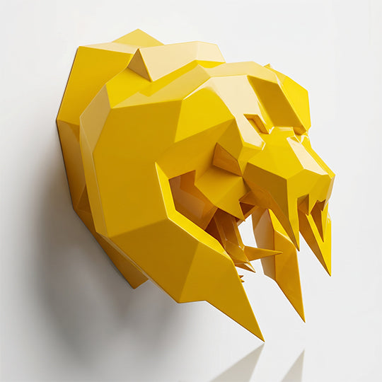 Sculpture Tête Balrog Facettée - Sculpture Origami