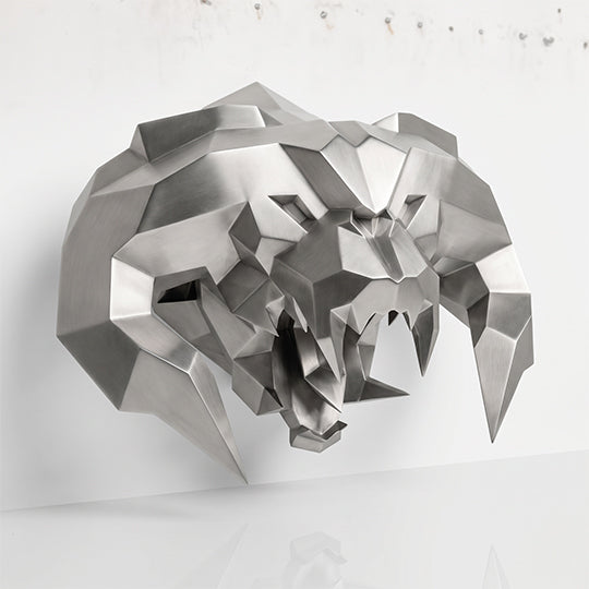 Sculpture Tête Balrog Facettée - Sculpture Origami