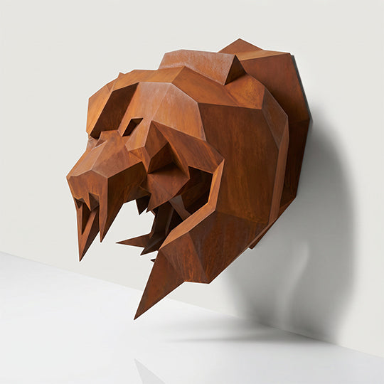 Sculpture Tête Balrog Facettée - Sculpture Origami