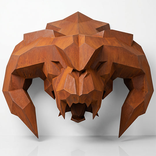 Sculpture Tête Balrog Facettée - Sculpture Origami