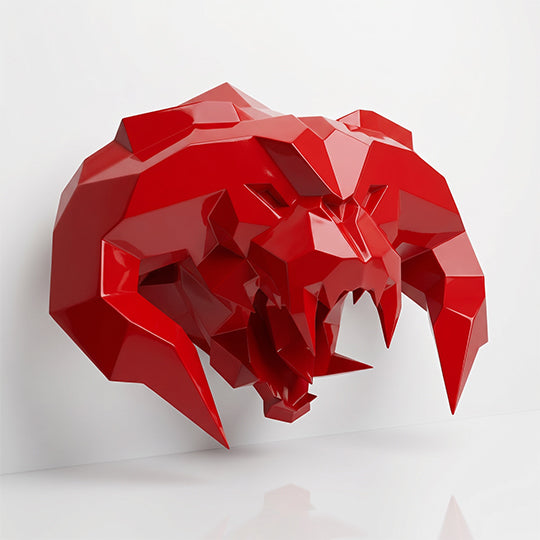 Sculpture Tête Balrog Facettée - Sculpture Origami