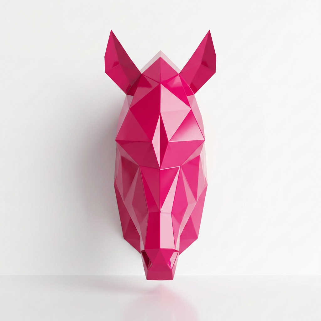 Tête de Cheval en Origami Métallique - Sculpture Origami