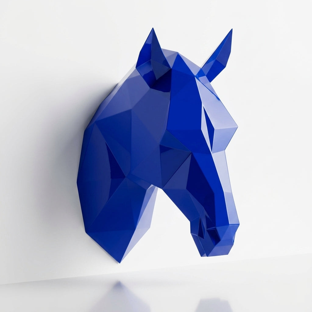 Tête de Cheval en Origami Métallique - Sculpture Origami