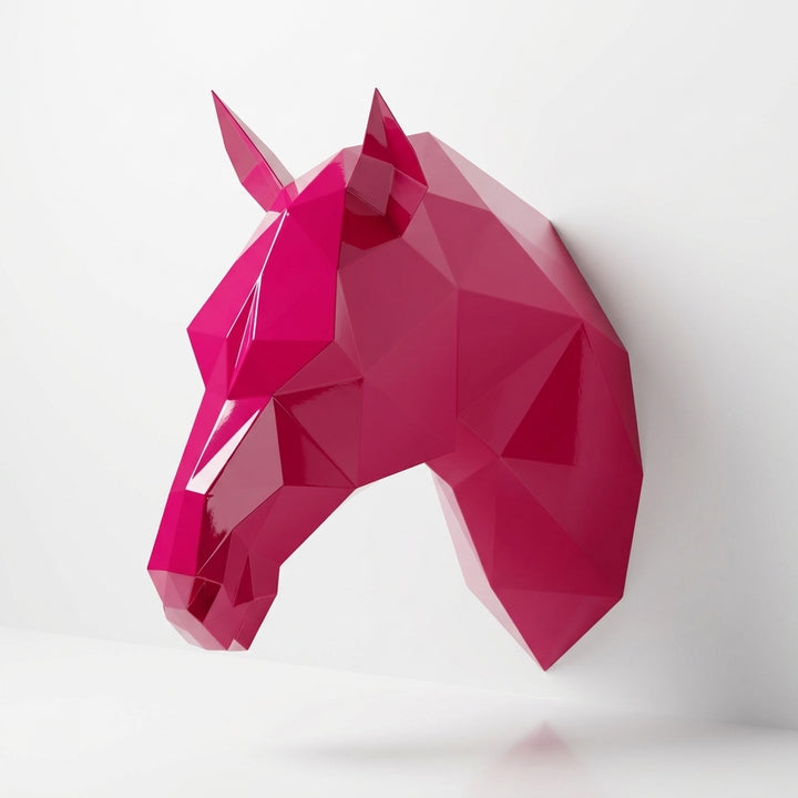 Tête de Cheval en Origami Métallique - Sculpture Origami