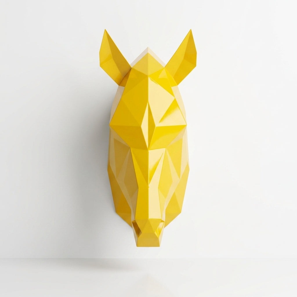 Tête de Cheval en Origami Métallique - Sculpture Origami