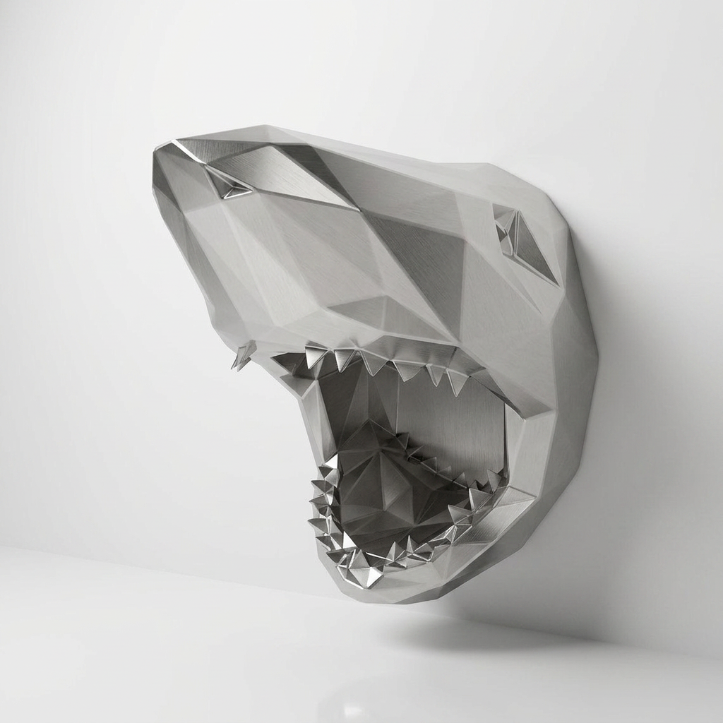 Sculpture Tête Requin Murale - Sculpture Origami