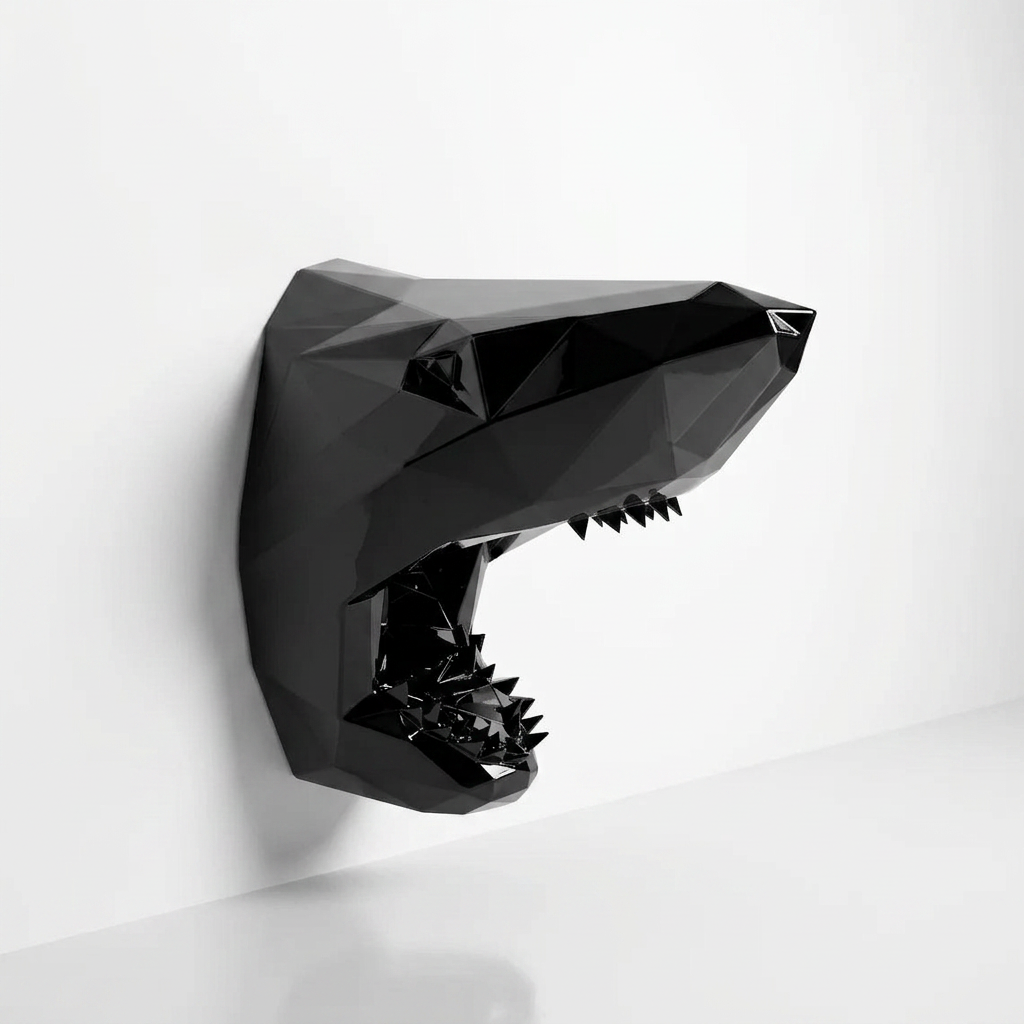 Sculpture Tête Requin Murale - Sculpture Origami