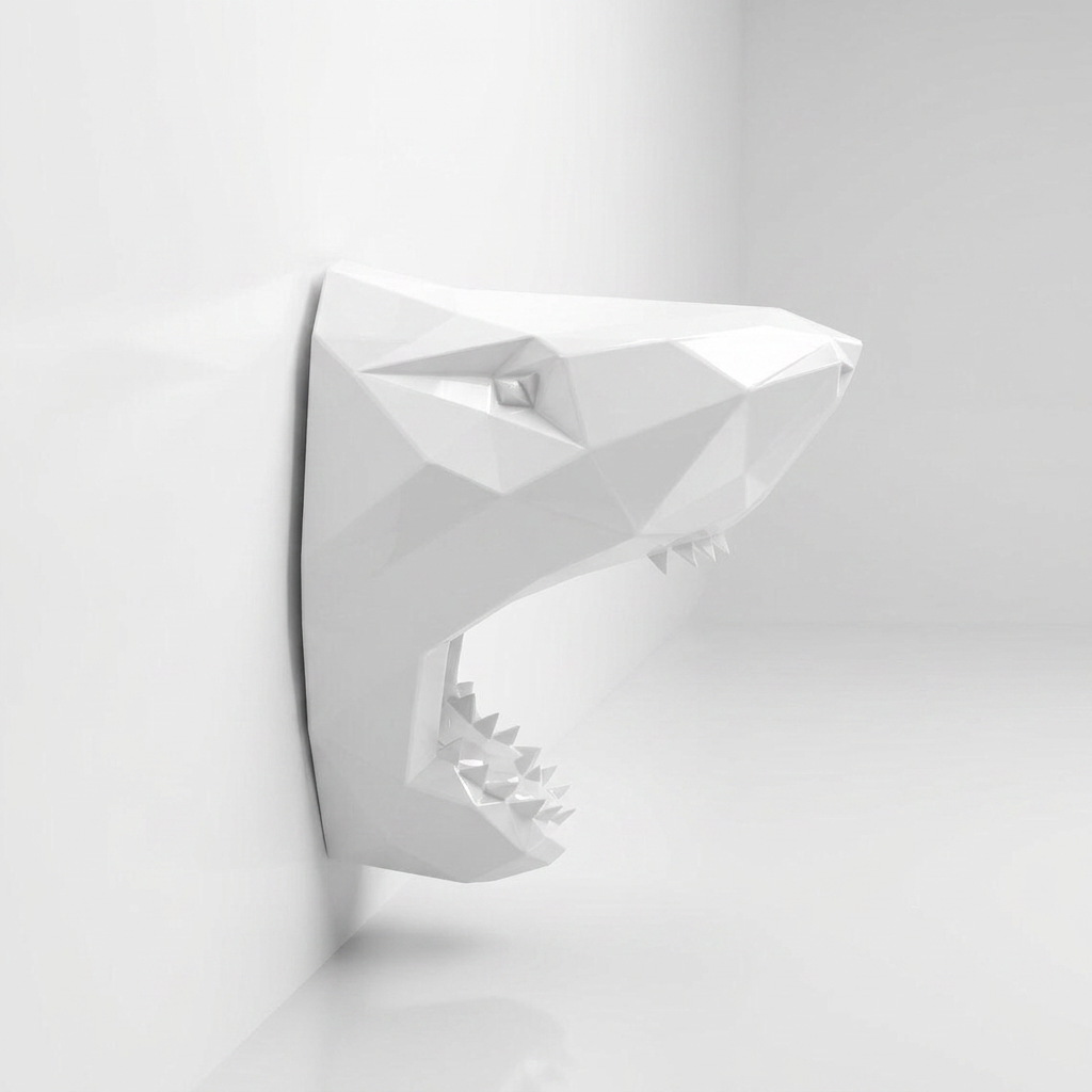 Sculpture Tête Requin Murale - Sculpture Origami