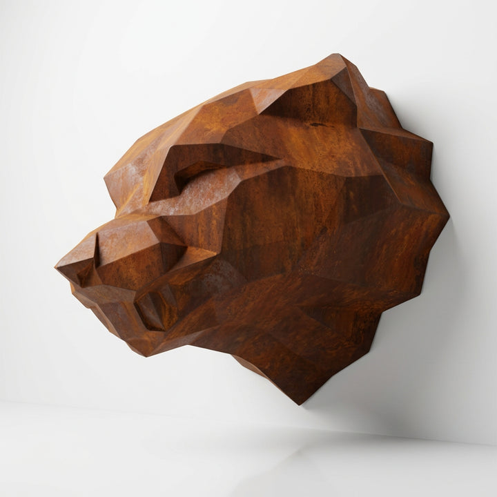 Sculpture Tête d’Ours Facettée - Sculpture Origami