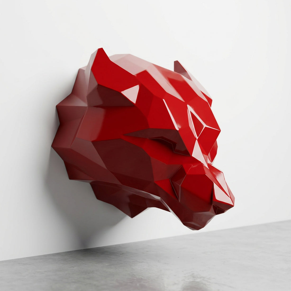Sculpture Tête d’Ours Facettée - Sculpture Origami