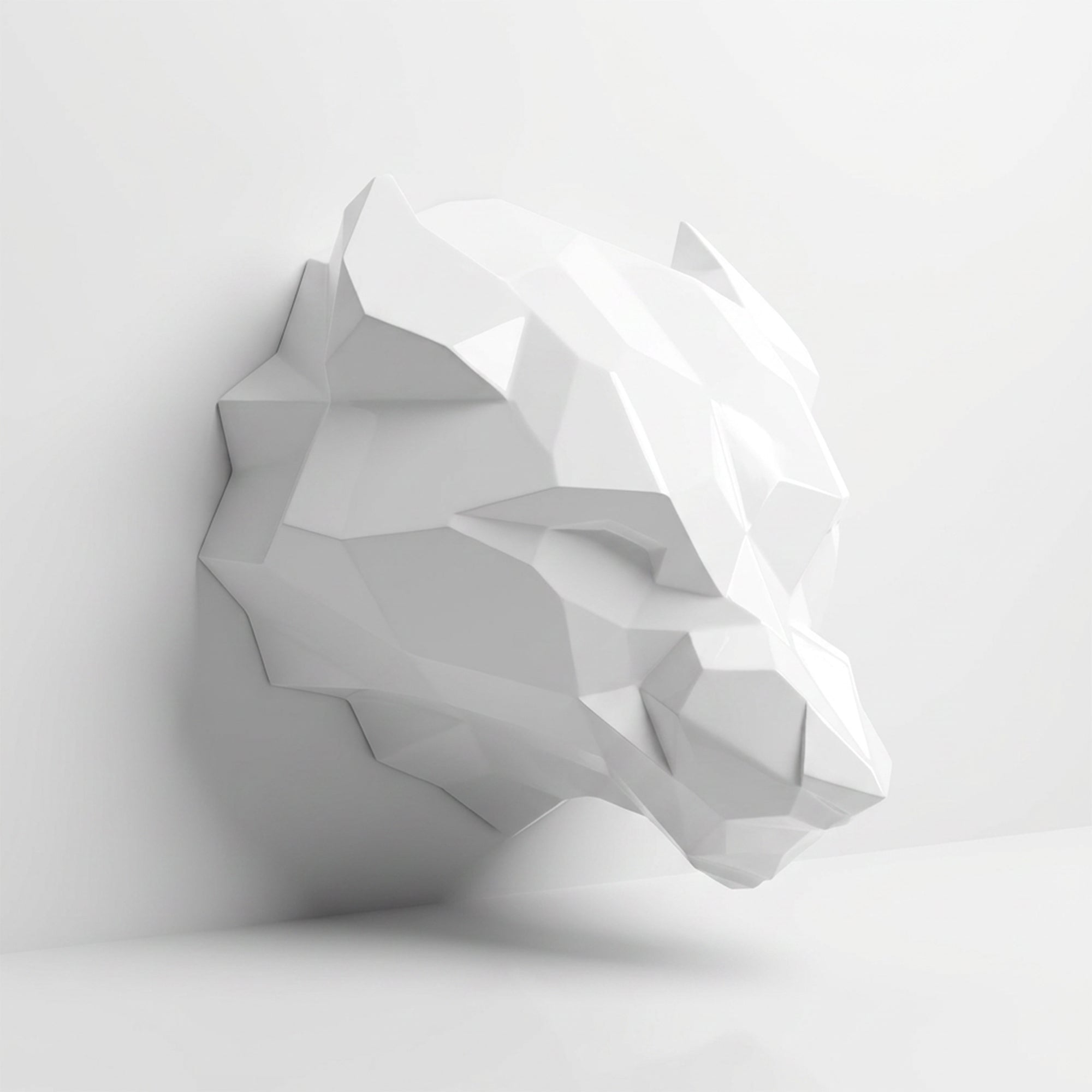 Sculpture Tête d’Ours Facettée - Sculpture Origami