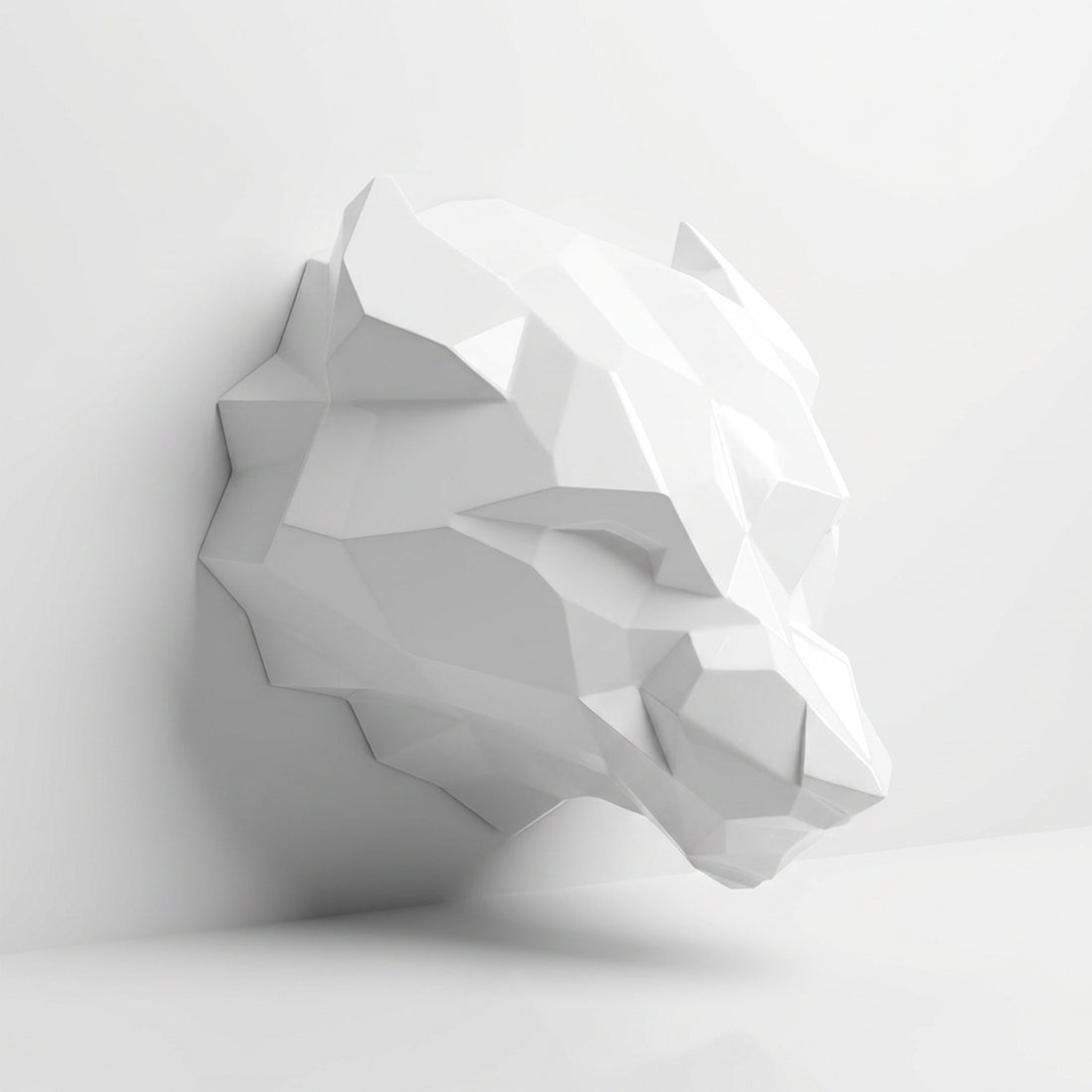 Sculpture Tête d’Ours Facettée - Sculpture Origami