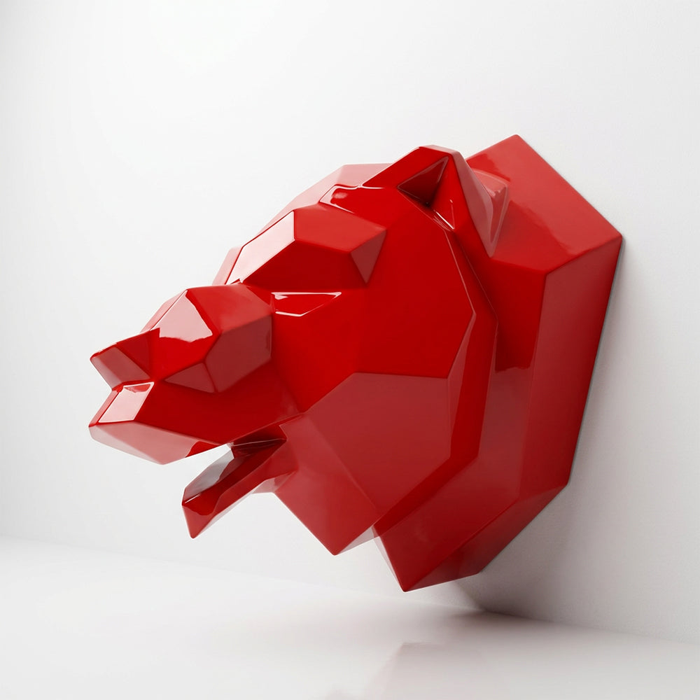 Sculpture Tête d’Ours Murale Facettée - Sculpture Origami