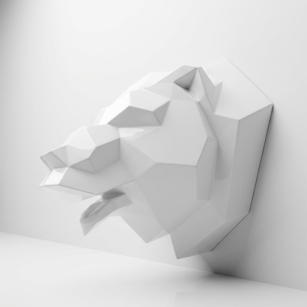 Sculpture Tête d’Ours Murale Facettée - Sculpture Origami
