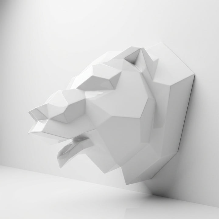 Sculpture Tête d’Ours Murale Facettée - Sculpture Origami
