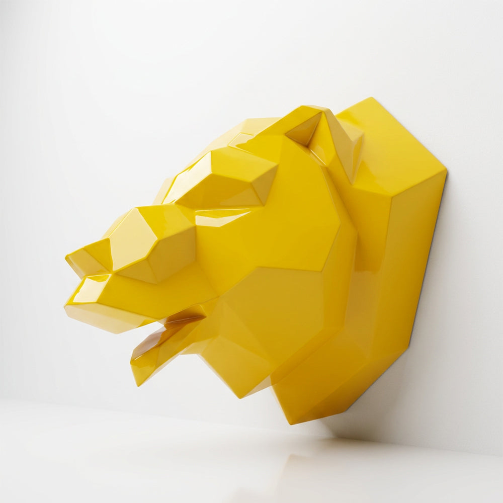 Sculpture Tête d’Ours Murale Facettée - Sculpture Origami