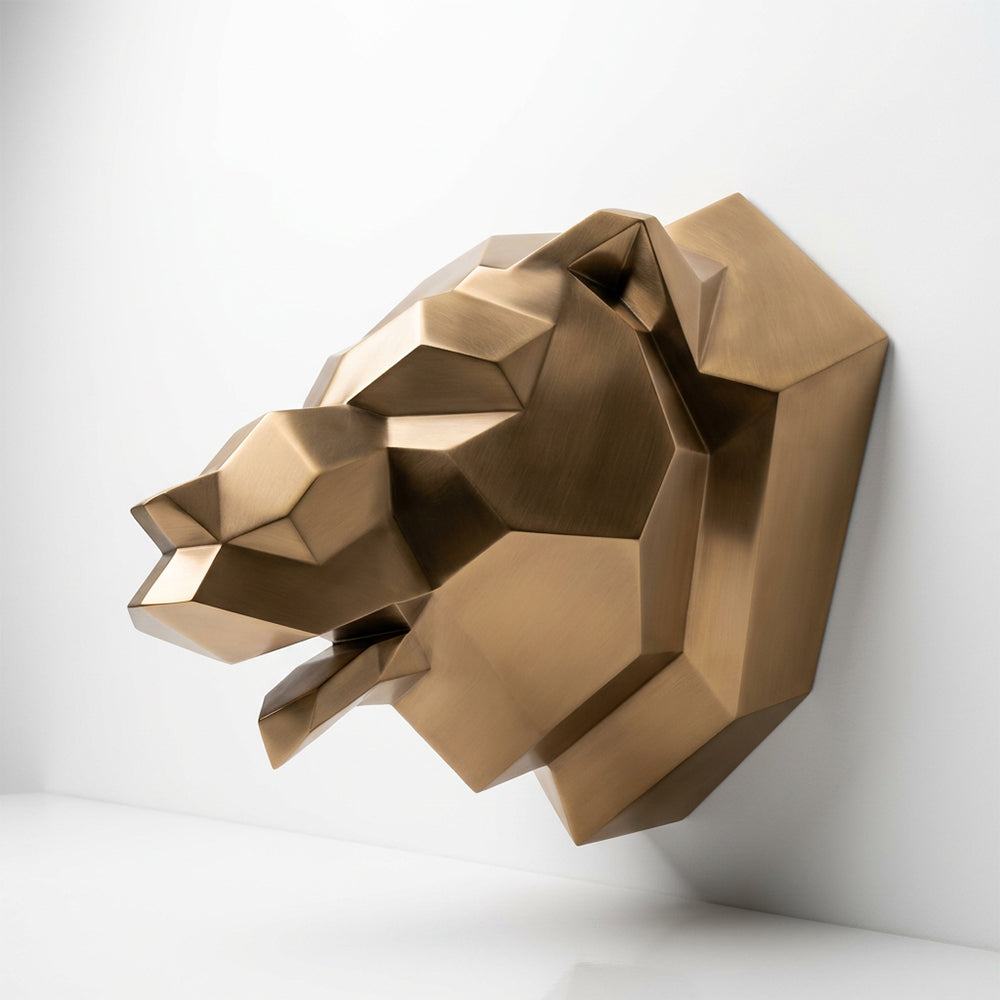 Sculpture Tête d’Ours Murale Facettée - Sculpture Origami