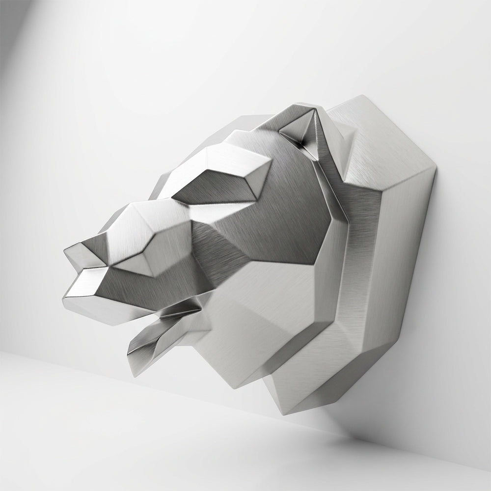 Sculpture Tête d’Ours Murale Facettée - Sculpture Origami