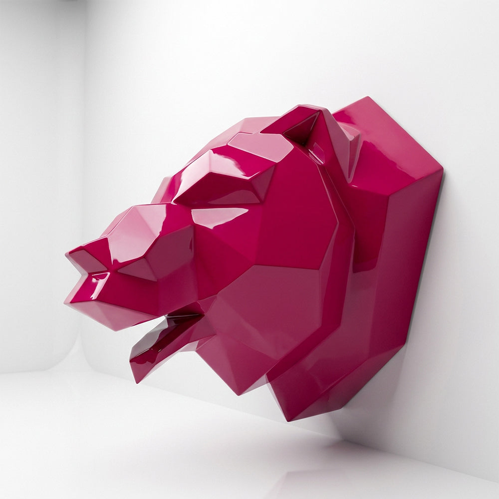 Sculpture Tête d’Ours Murale Facettée - Sculpture Origami