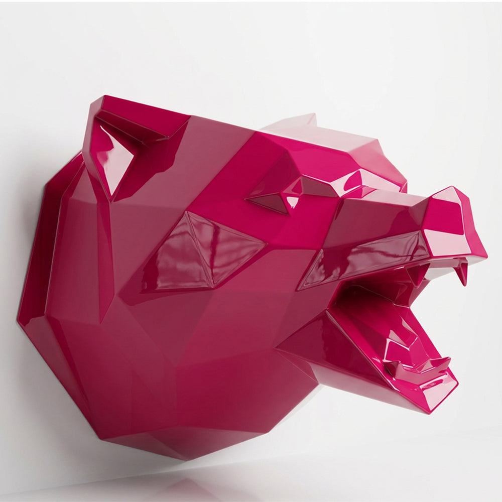 Sculpture Tête d’Ours Rugissante Facettée - Sculpture Origami