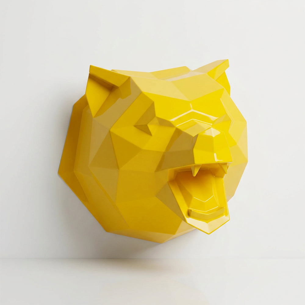 Sculpture Tête d’Ours Rugissante Facettée - Sculpture Origami