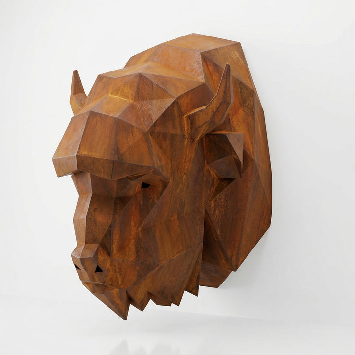 Sculpture Tête de Bison en Origami - Sculpture Origami