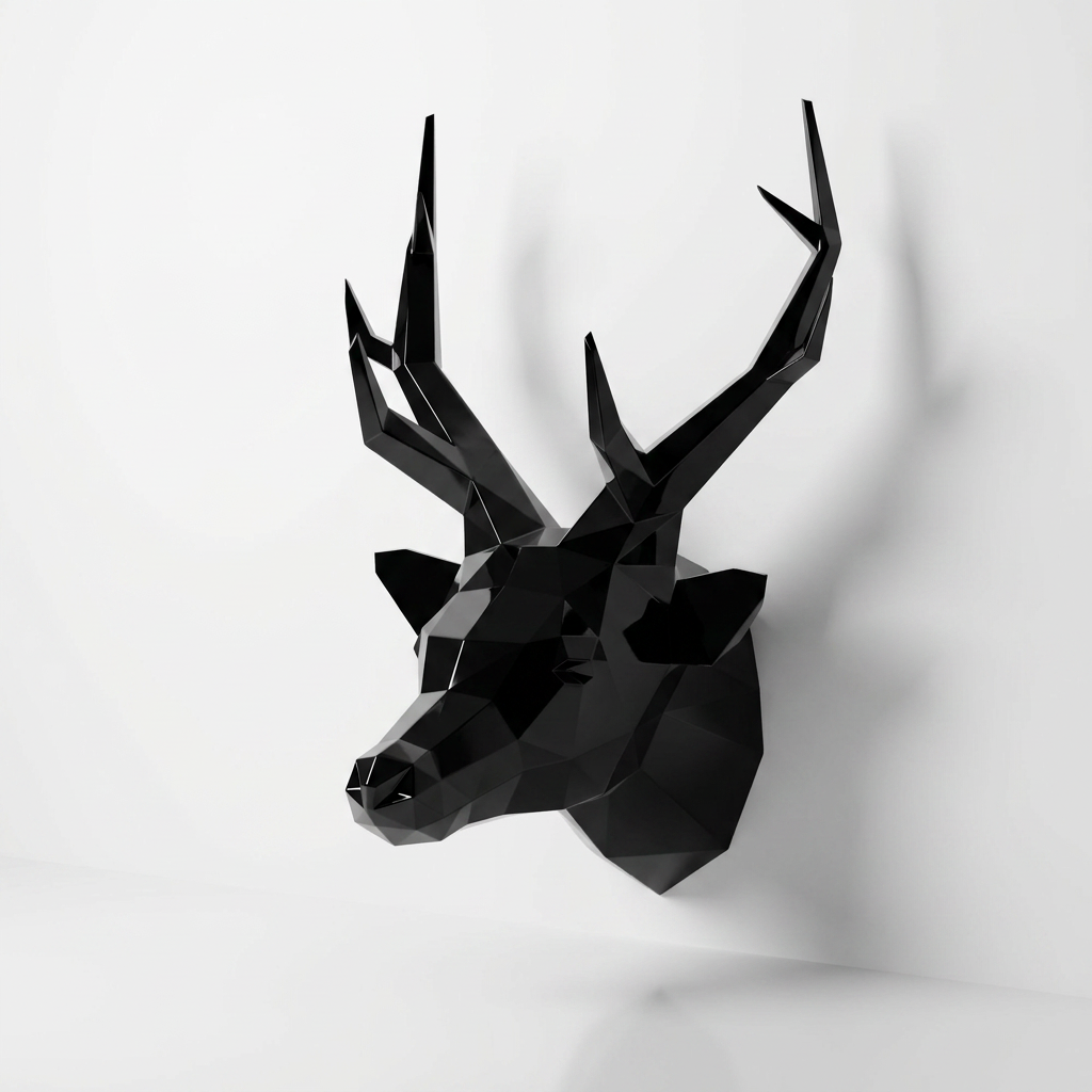 Trophée Tête de Cerf Origami - Sculpture Origami