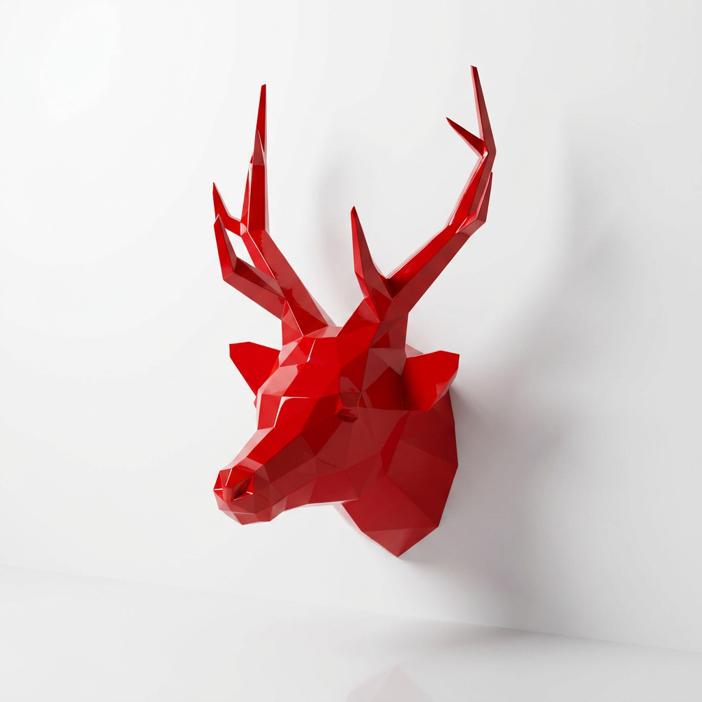 Trophée Tête de Cerf Origami - Sculpture Origami