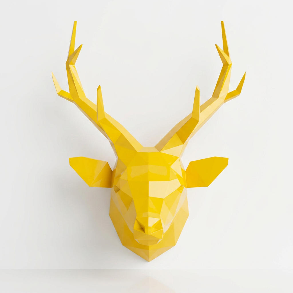 Trophée Tête de Cerf Origami - Sculpture Origami
