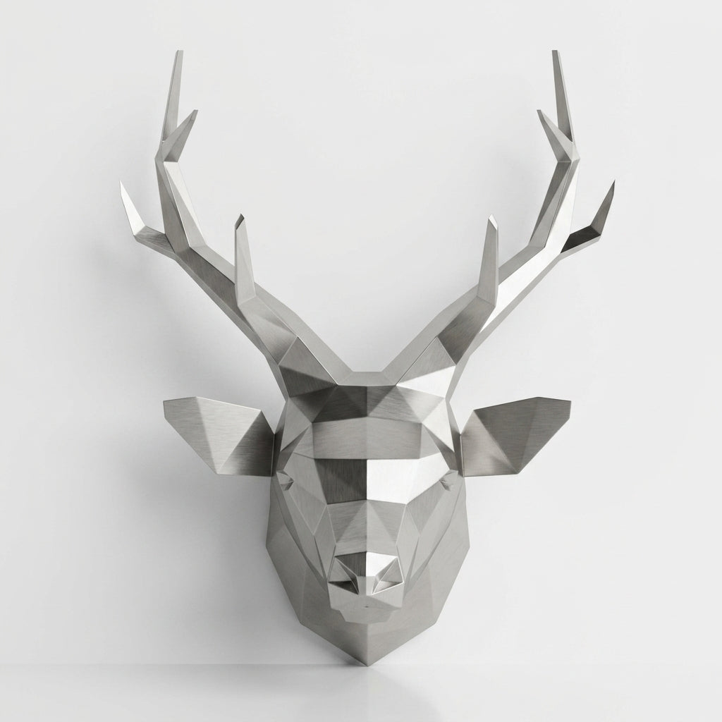 Trophée Tête de Cerf Origami - Sculpture Origami