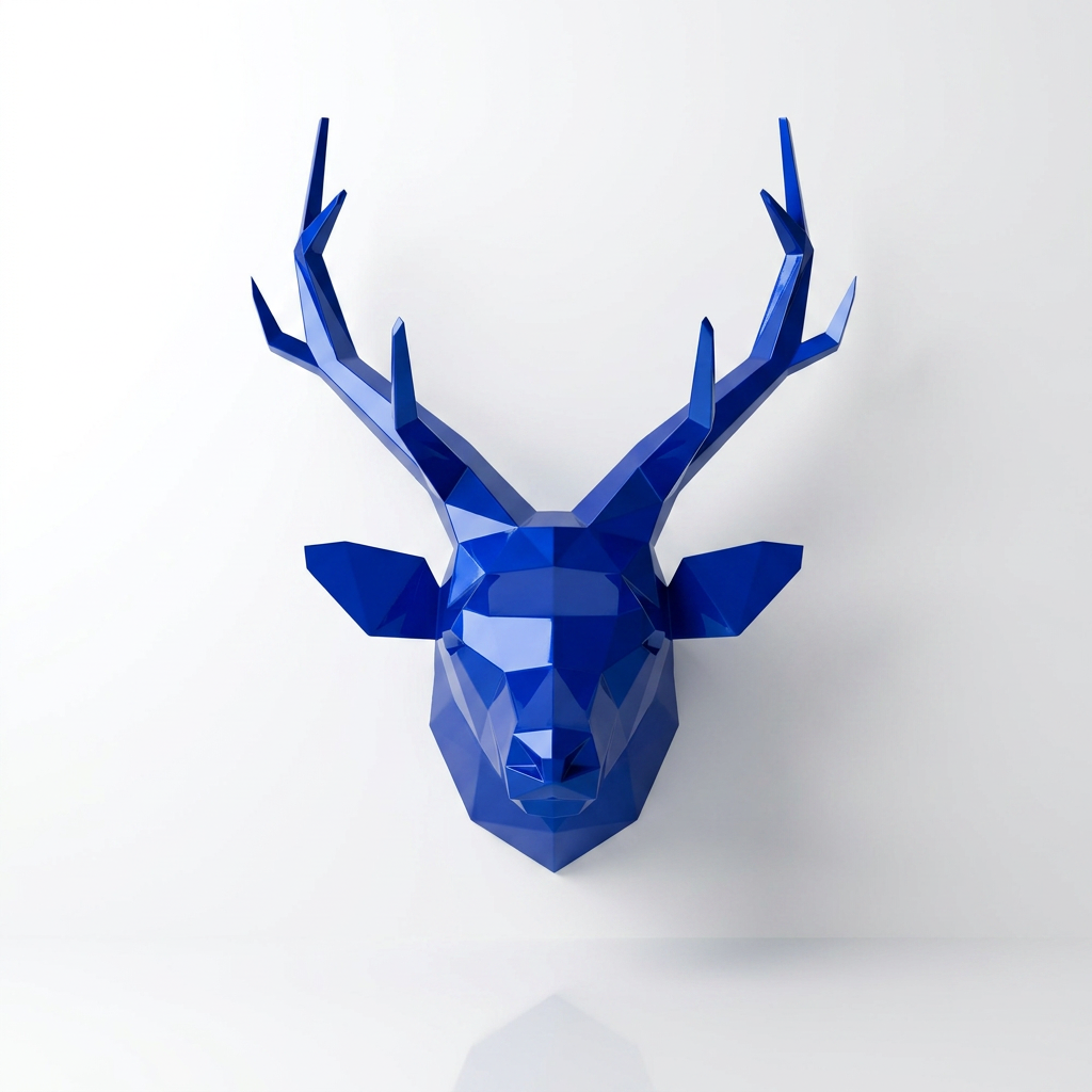 Trophée Tête de Cerf Origami - Sculpture Origami