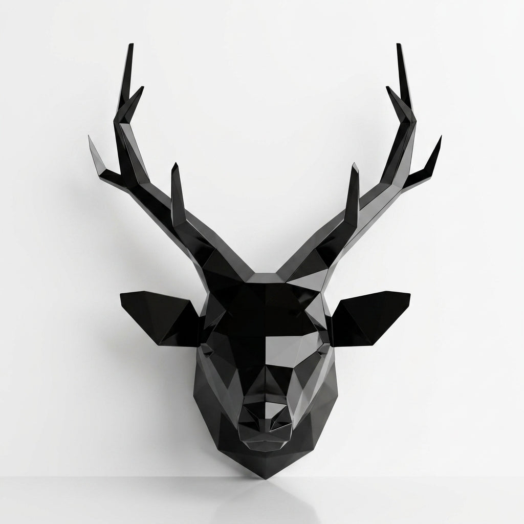 Trophée Tête de Cerf Origami - Sculpture Origami