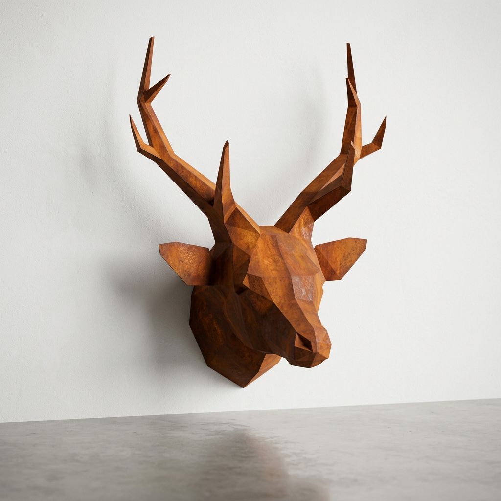 Trophée Tête de Cerf Origami - Sculpture Origami