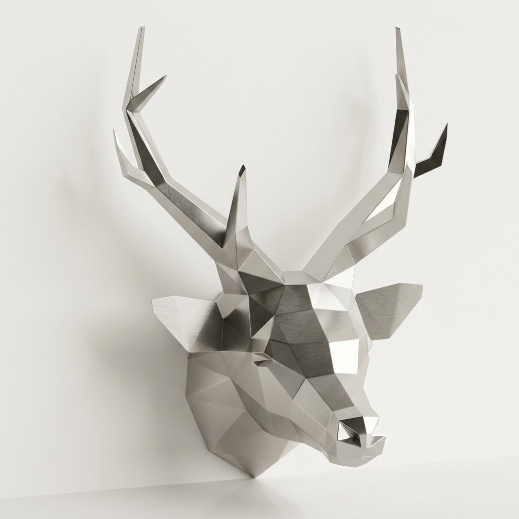 Trophée Tête de Cerf Origami - Sculpture Origami
