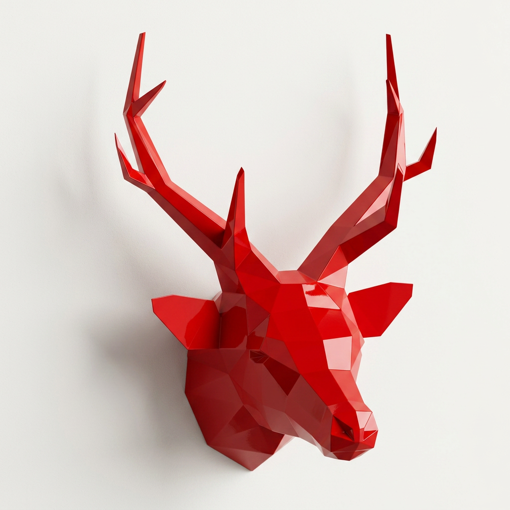 Trophée Tête de Cerf Origami - Sculpture Origami