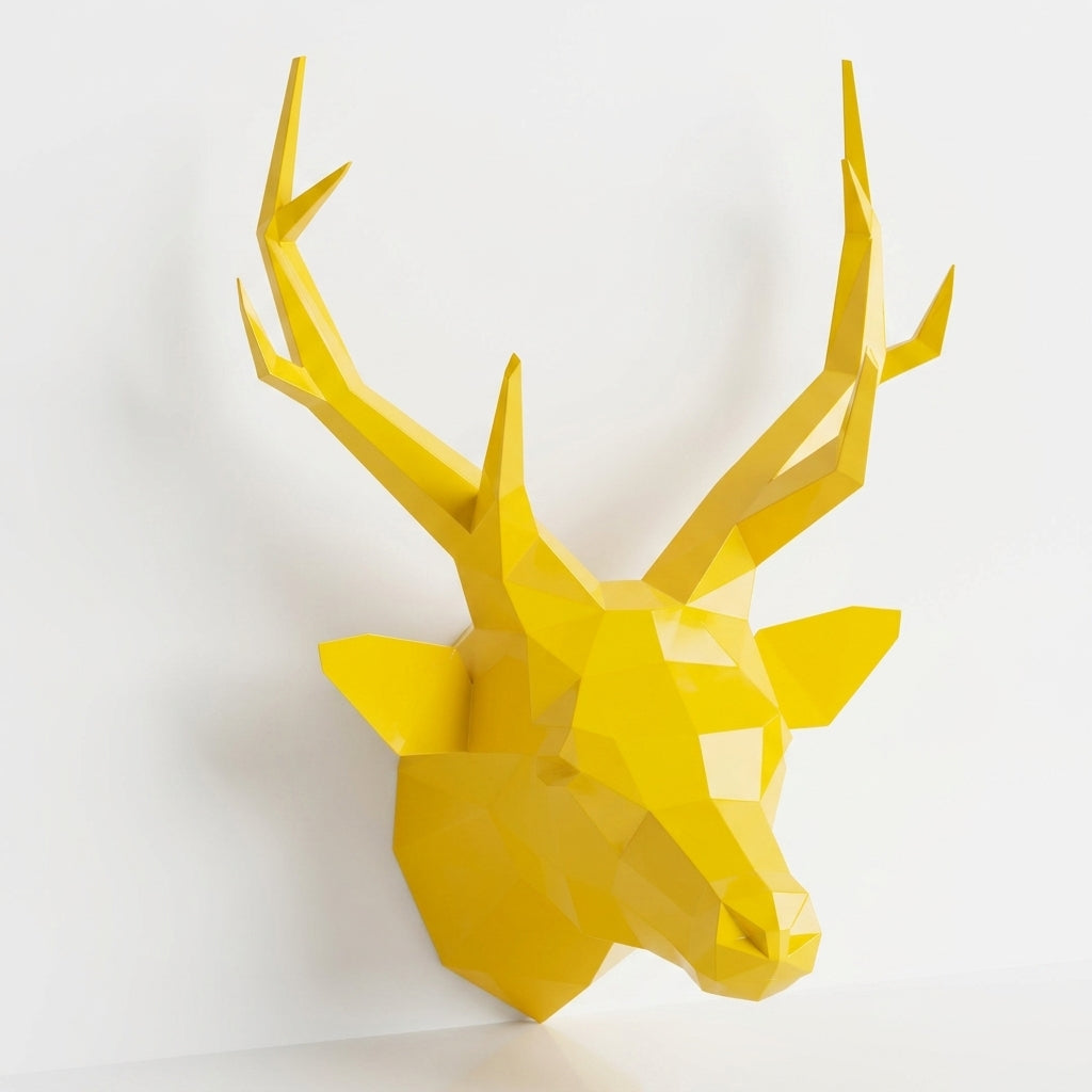Trophée Tête de Cerf Origami - Sculpture Origami