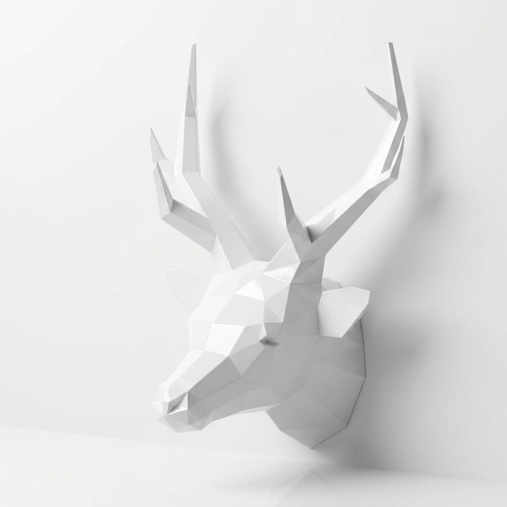 Trophée Tête de Cerf Origami - Sculpture Origami