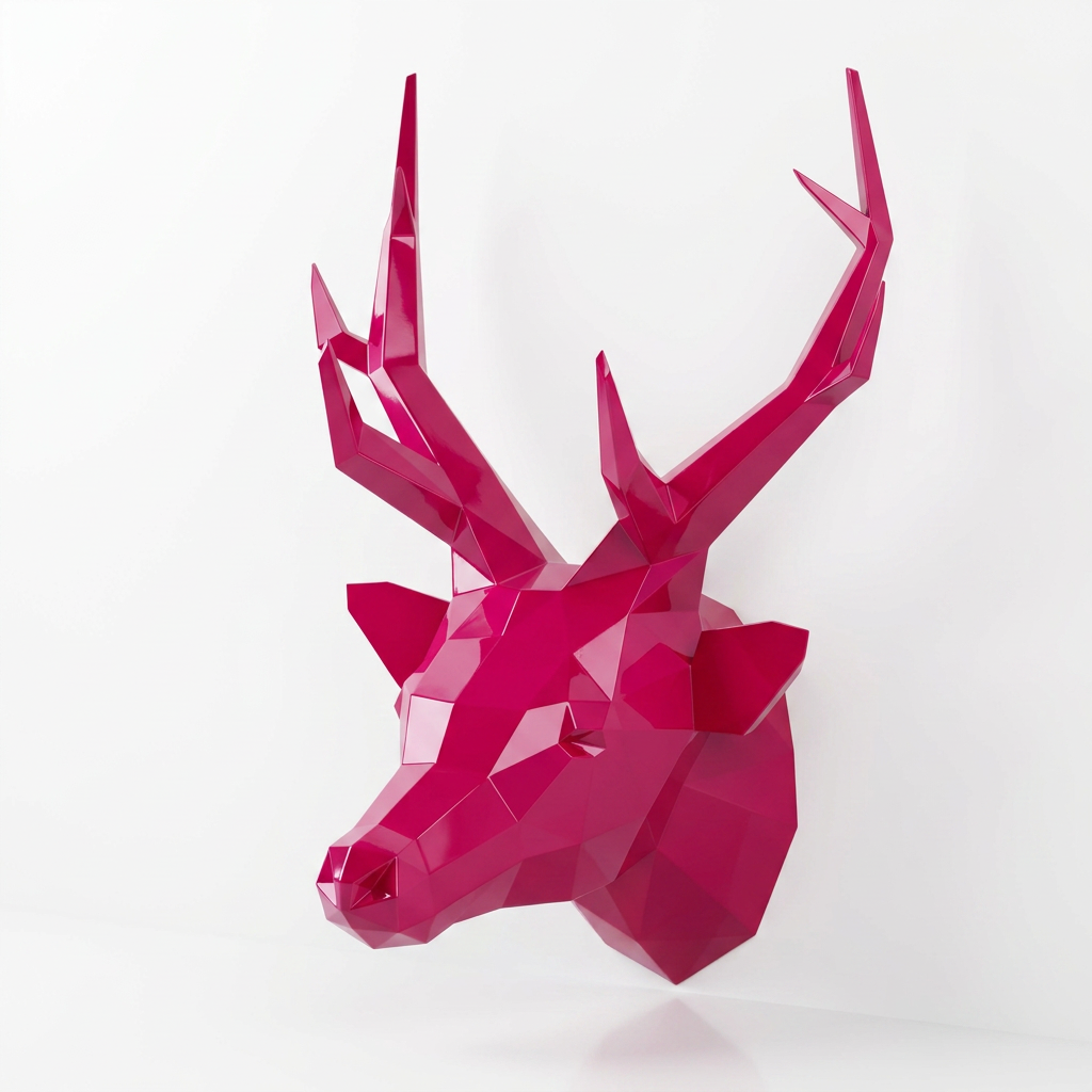 Trophée Tête de Cerf Origami - Sculpture Origami