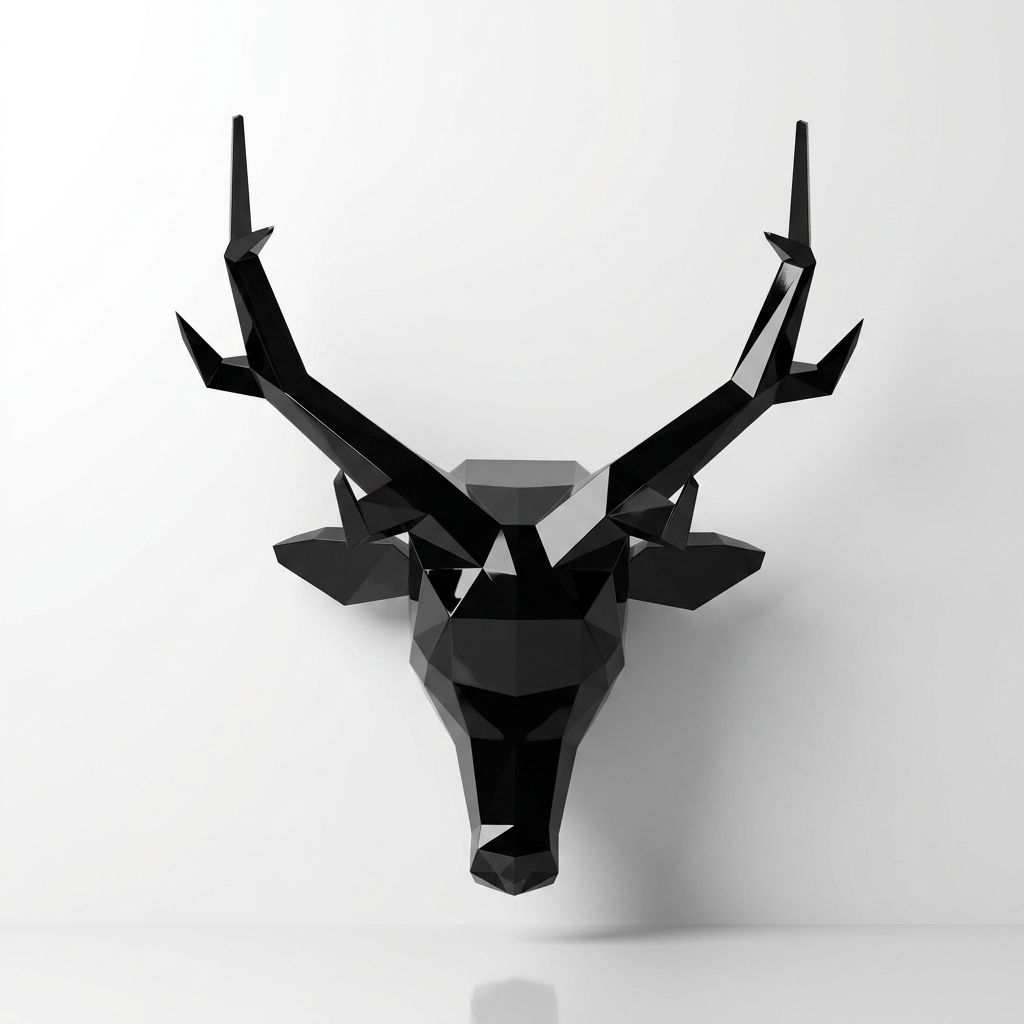 Trophée Tête de Cerf Origami - Sculpture Origami