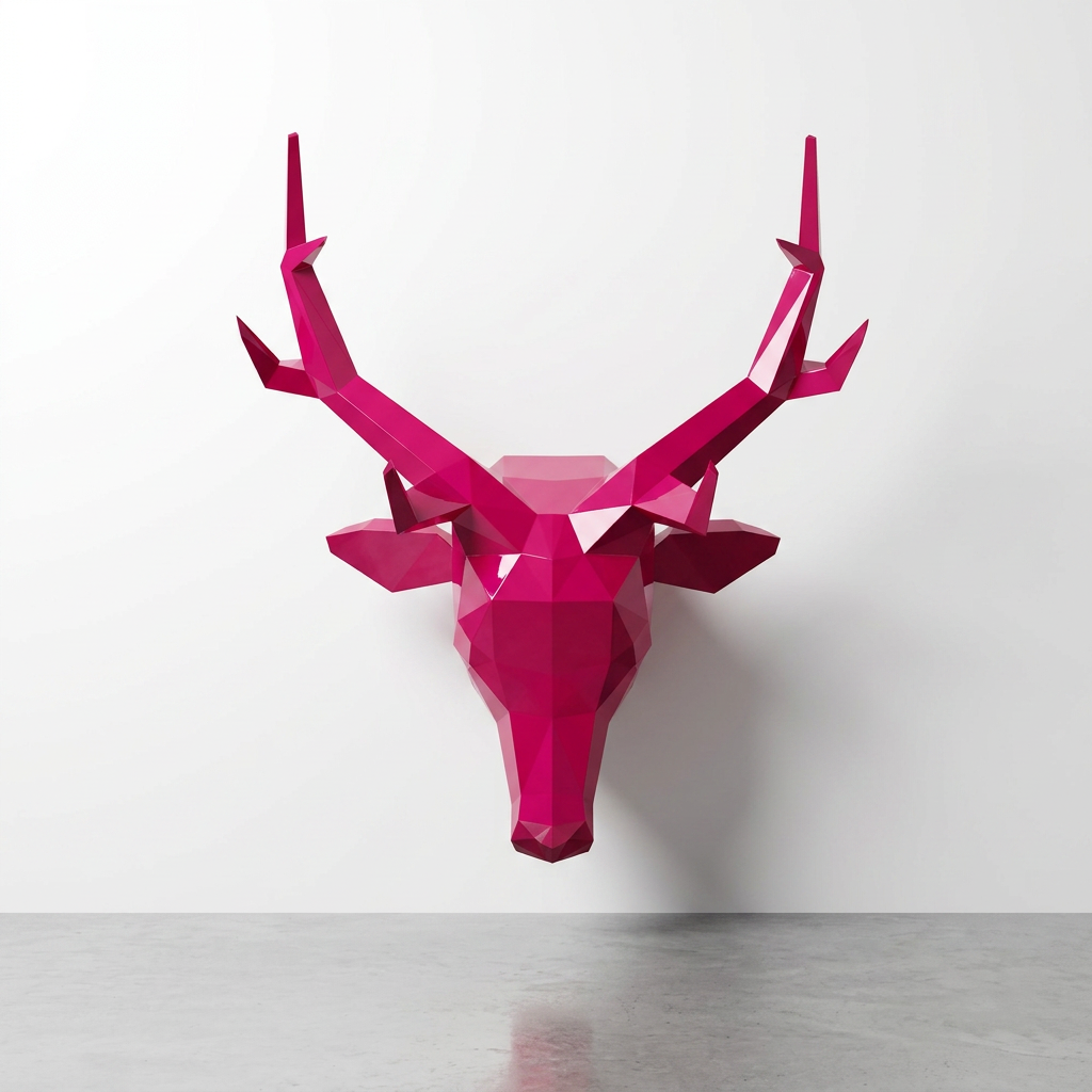 Trophée Tête de Cerf Origami - Sculpture Origami