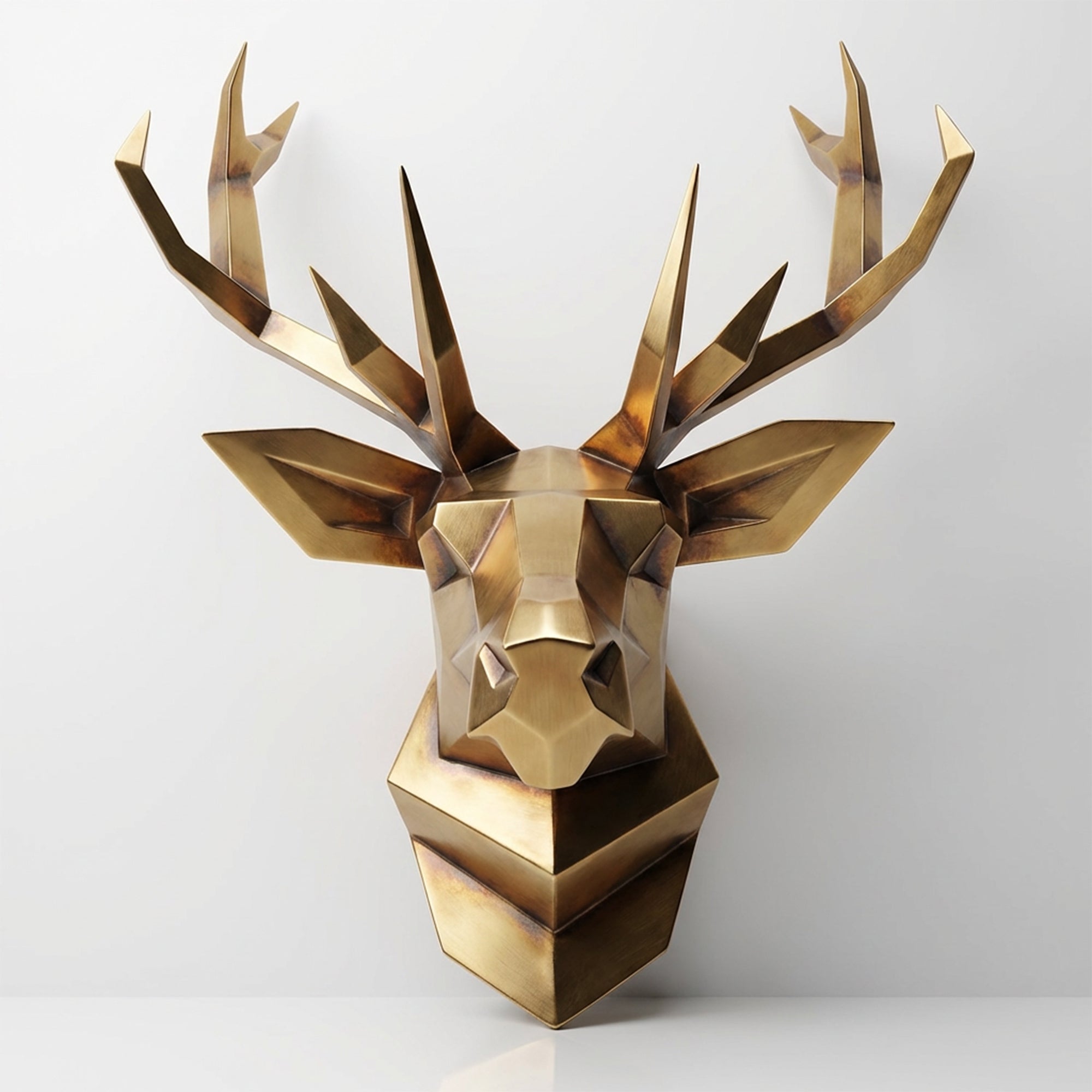 Sculpture Tête de Cerf Murale Facettée - Sculpture Origami