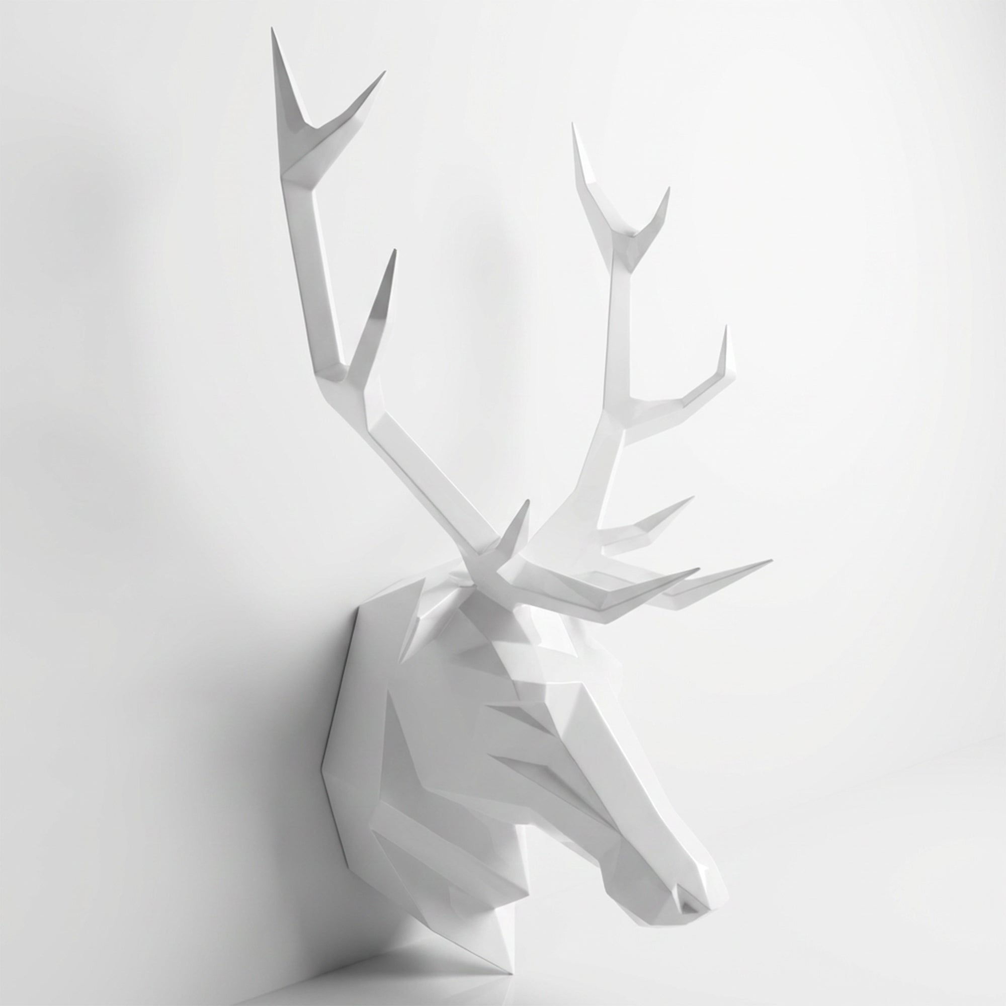 Sculpture Tête de Cerf Murale Facettée - Sculpture Origami
