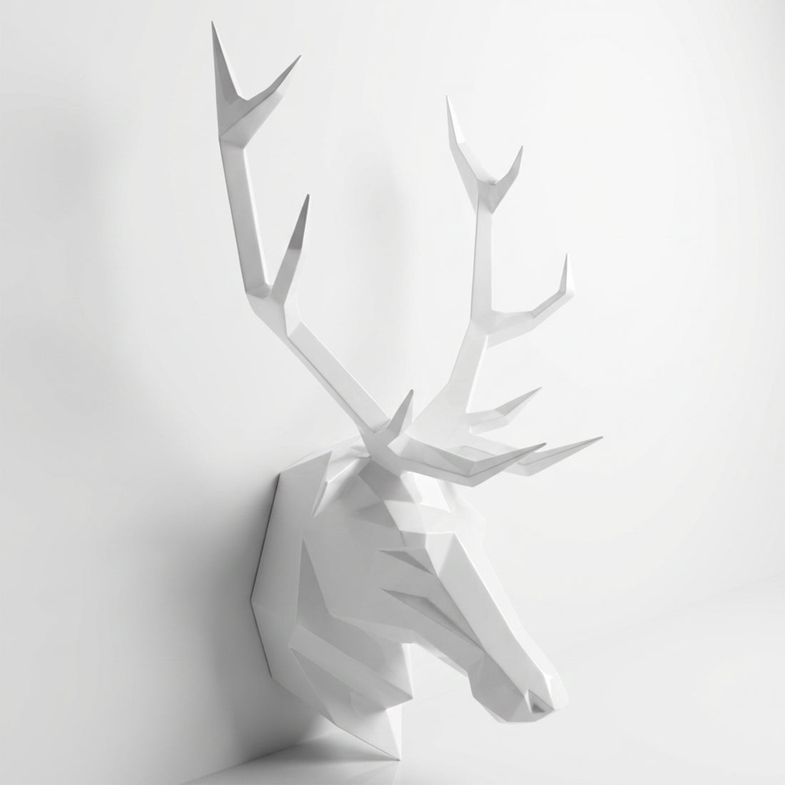 Sculpture Tête de Cerf Murale Facettée - Sculpture Origami