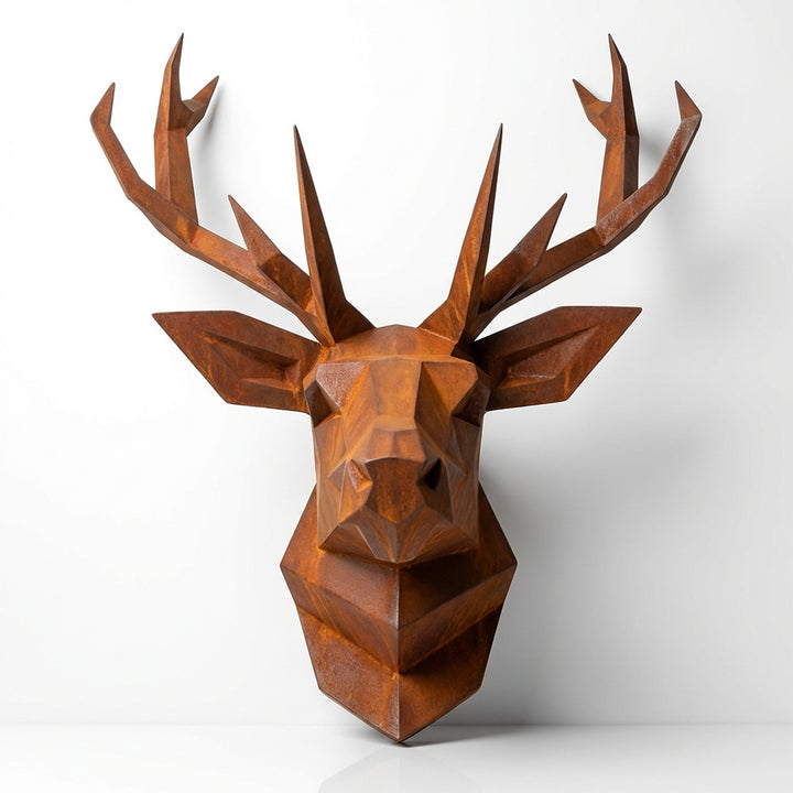 Sculpture Tête de Cerf Murale Facettée