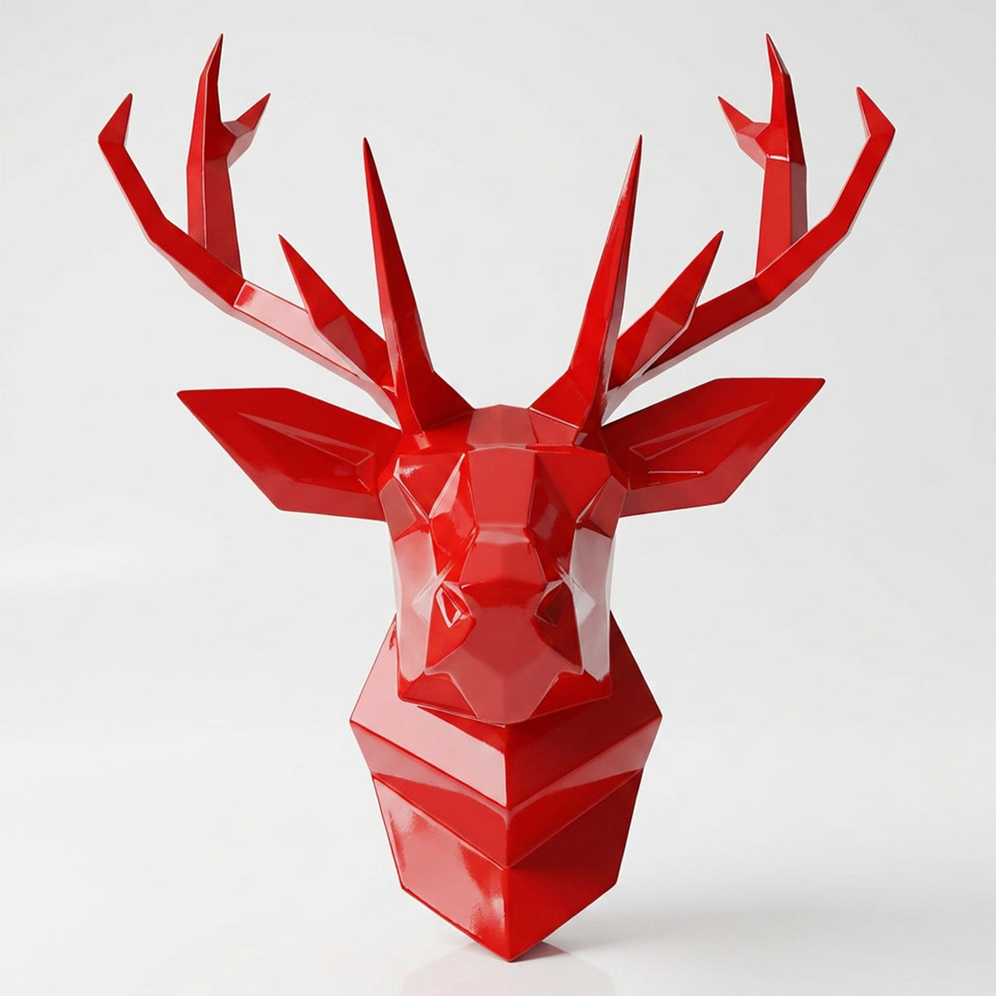 Sculpture Tête de Cerf Murale Facettée - Sculpture Origami