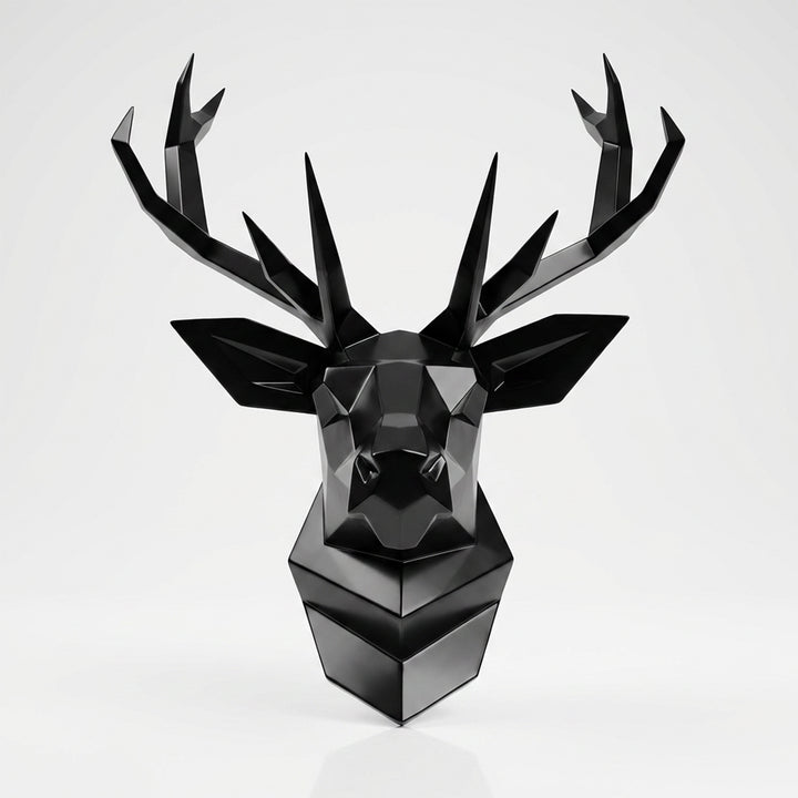 Sculpture Tête de Cerf Murale Facettée