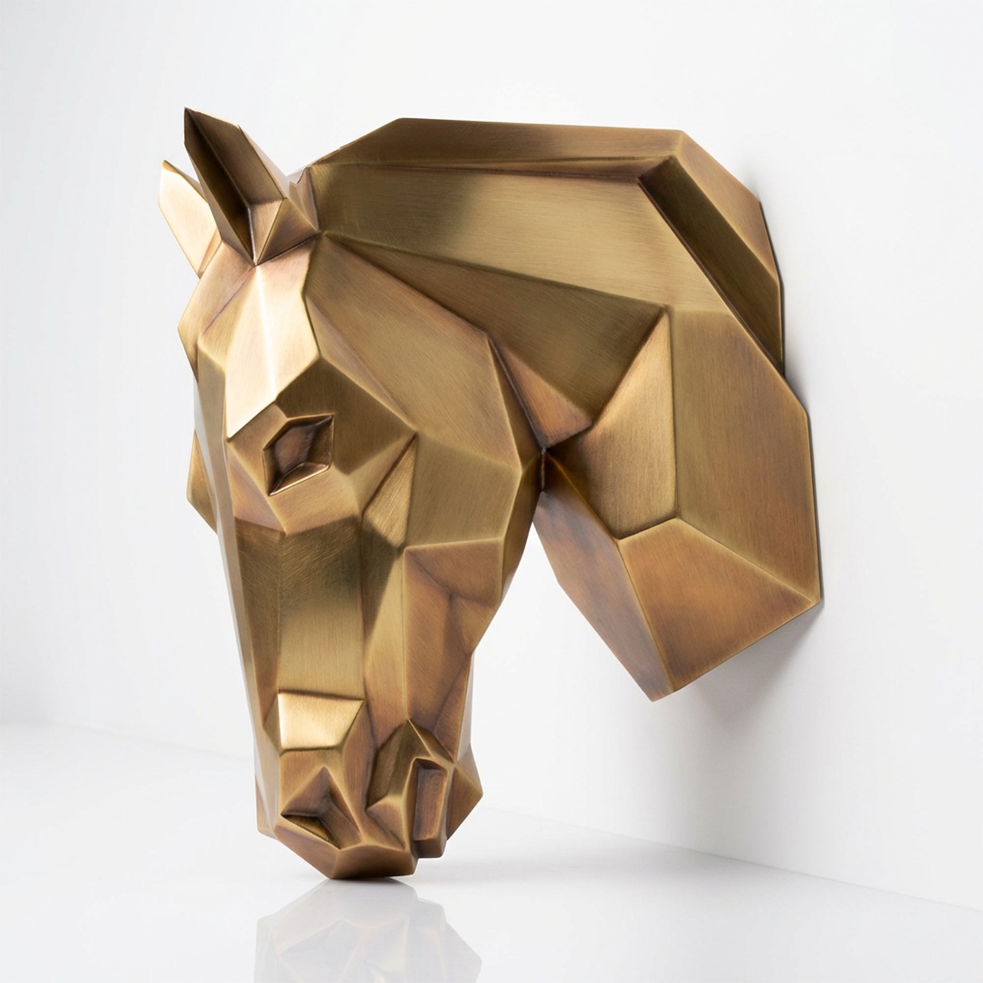 Sculpture Tête de Cheval Murale Facettée - Sculpture Origami