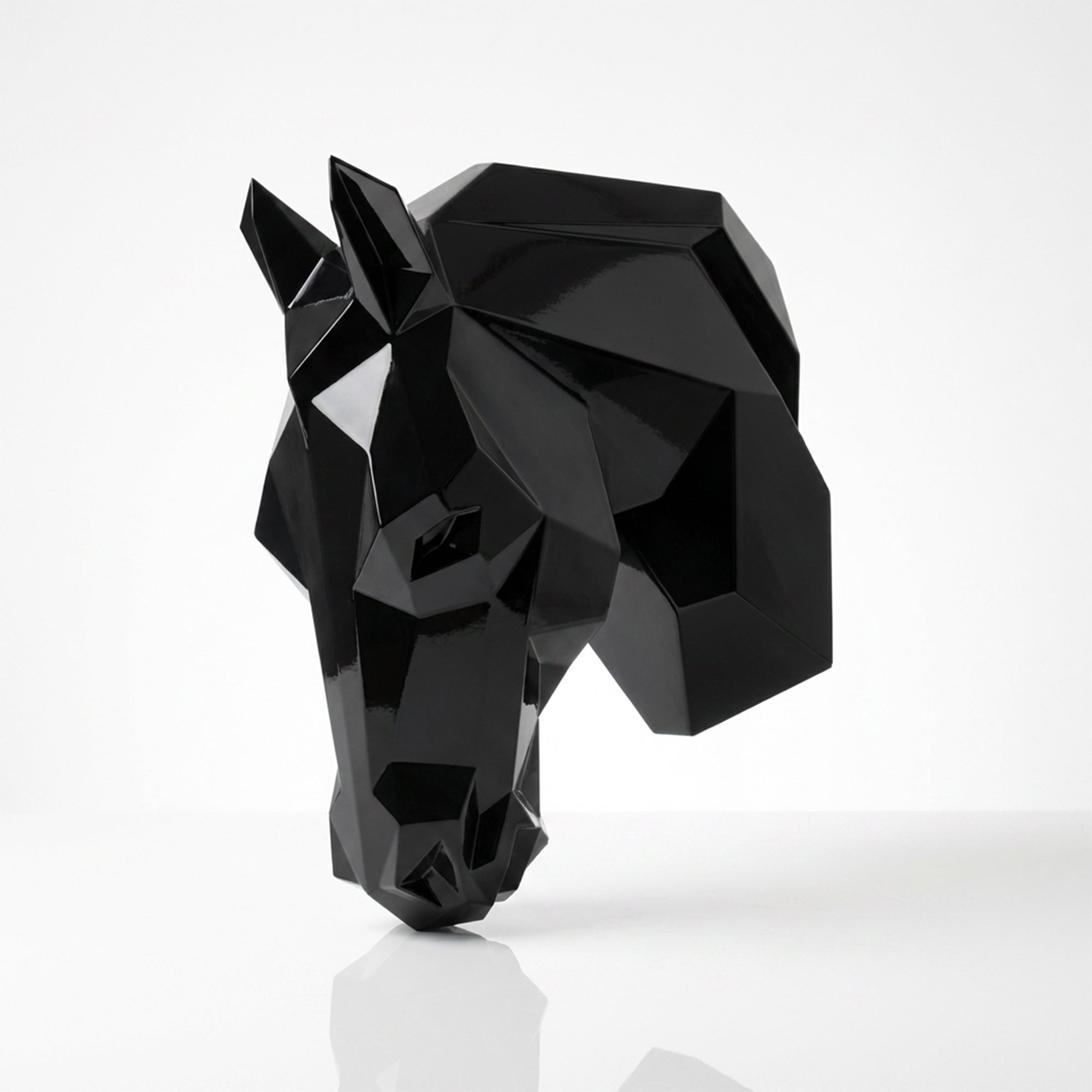 Sculpture Tête de Cheval Murale Facettée - Sculpture Origami