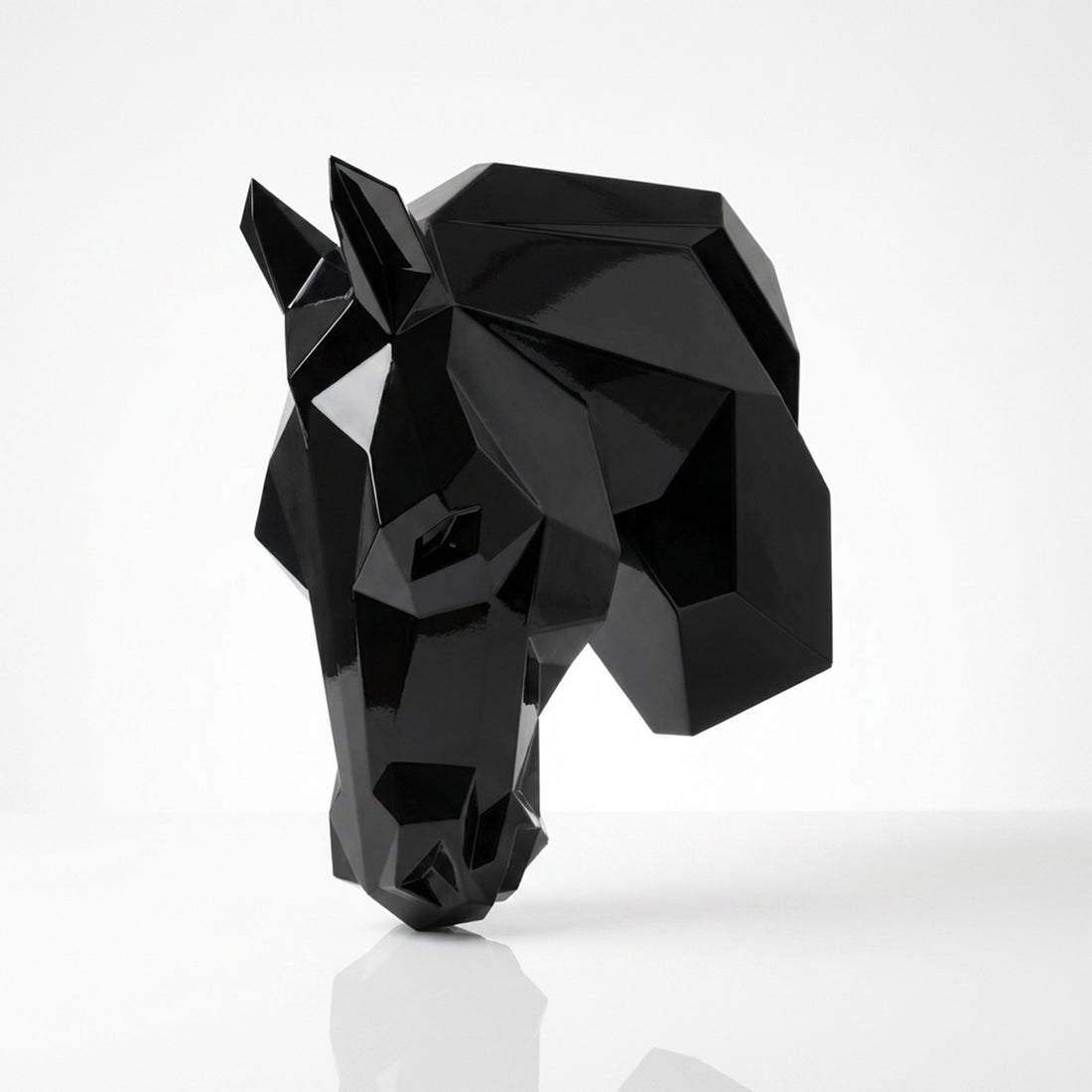 Sculpture Tête de Cheval Murale Facettée - Sculpture Origami